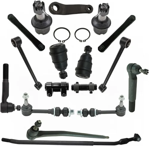 Kit de dirección y suspensión delantera TRQ con rótula esférica, brazo de control, enlace de arrastre, brazo Pitman, barra estabilizadora, enlace