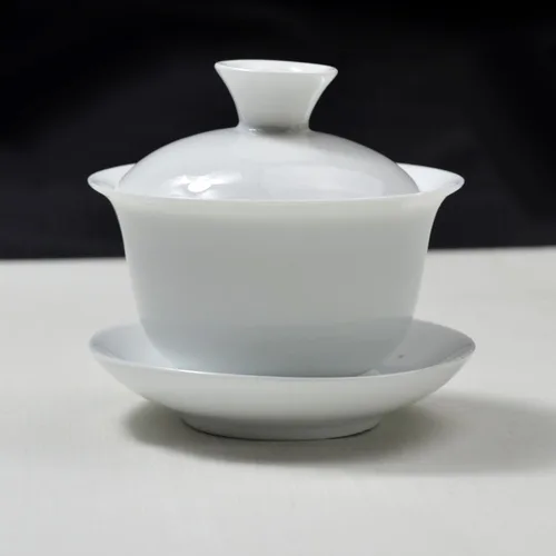 Vista 6 de Gaiwan Teacup Chinese Gongfu Tea Set High White Porcelain Tea Cup Caja de regalo de cerámica (taza de jiangjun)