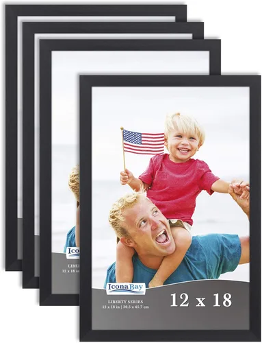Vista 8 de Icona Bay Marco negro de 12 x 18 pulgadas, marco compuesto de madera resistente (no plástico PS), marcos de estilo moderno, colección Liberty