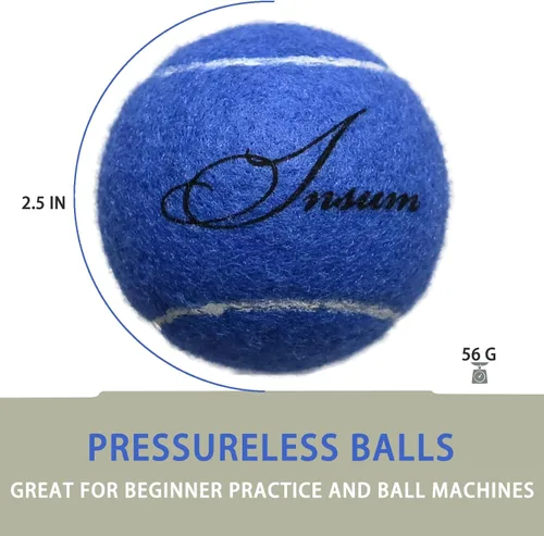 Vista 2 de INSUM Bulk Tennis Balls for Beginner – 12 Pack High Elasticity Practice Tennis Balls with Mesh Bag, Suit for Pet Dog Training, Fetching
