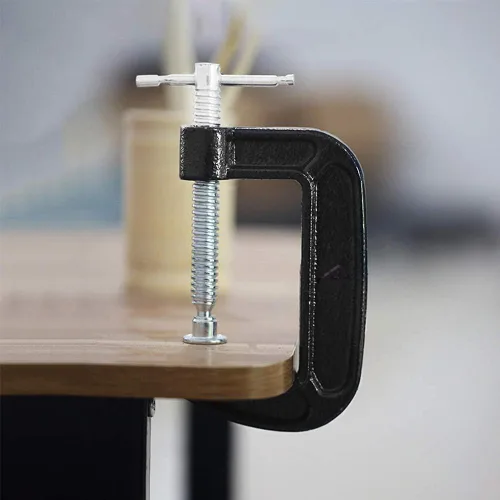 Vista 6 de Juego de abrazaderas en C de 4 pulgadas, abrazadera C de acero resistente, abrazaderas de fuerza industrial C para carpintería, soldadura