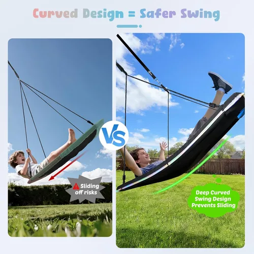 Vista 2 de Trekassy Columpio de árbol de plataforma de 60 pulgadas con luz LED