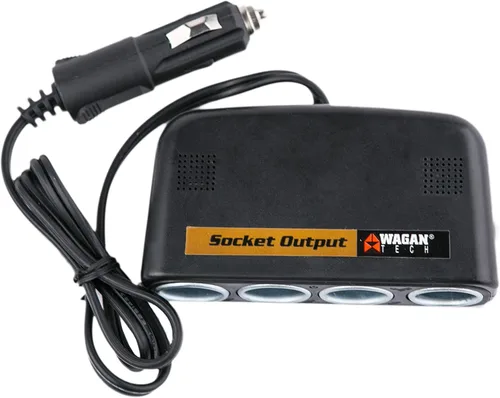 Vista 4 de Wagan divisor y extensor de tomacorriente automotriz de 4 vías de 12V, divisor de potencia para mechero