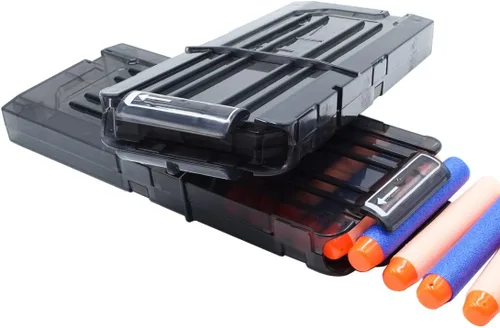 Vista 2 de pinzas para cartuchos de carga rápida, 4 unidades, 12 dardos para Nerf n-Strike Elite Blaster (naranja)