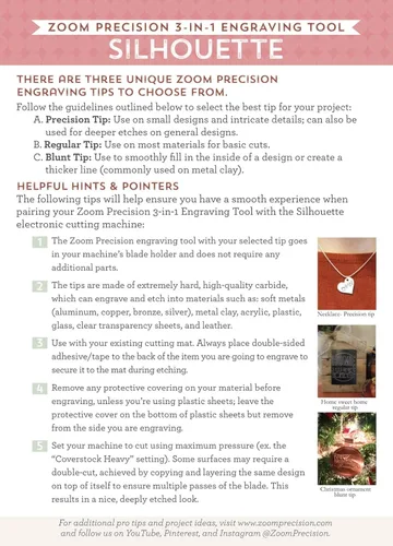 Vista 5 de Silhouette 3 en 1 Kit de herramientas de grabado/grabado con puntas de precisión, normal y roma y espacios en blanco de estampado de metal para uso
