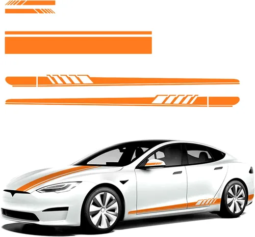 QianBao Pegatinas para el lado del coche, 5 unidades, color naranja