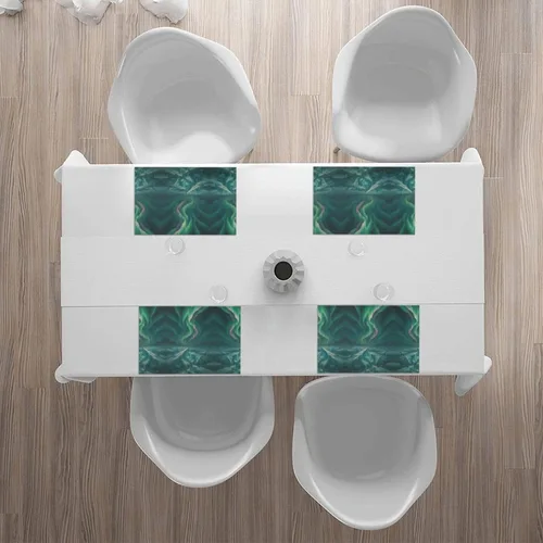 Vista 7 de Rectangular Placemats Set of 4, Heat Resistant Aurora Printed Kitchen Dining Table Mats