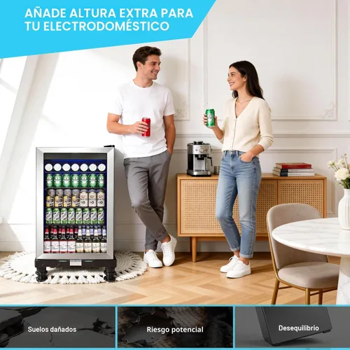 Vista 5 de Nefish Mini soporte universal para nevera, base elevada, ajustable, con 4 pies fuertes, para lavadora, pedestal, bases multifuncionales