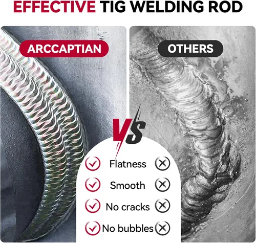 Vista 6 de ARCCAPTAIN Varilla de Soldadura TIG de Acero Suave ER70S-6, Varilla de Alambre de Relleno, 1/8" X 16", 5LB