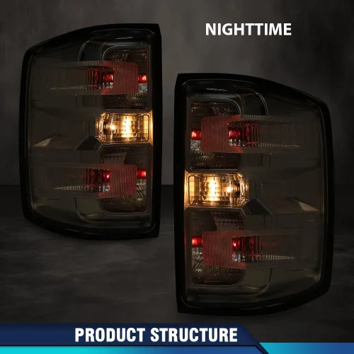 Vista 7 de PIT66 Luces traseras compatibles con Chevy Silverado 1500 2500 HD 2016-2019, compatibles con GMC Sierra 3500 HD 2016-2019, lámparas de freno