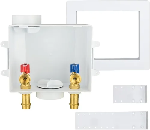 Vista 19 de EFIELD Caja de salida premium para lavadora (lavandería), conexión PEX de 1/2 pulgada con crimpado, drenaje central con amortiguador de golpe