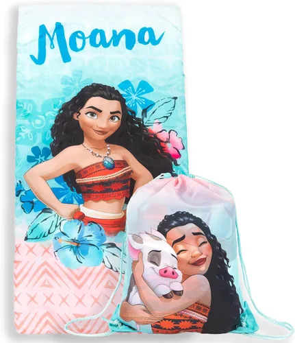 Jay Franco Disney Moana Tropical Saco de Dormir - Cómodo y Cálido Saco de Dormir Ligero para Niños (Producto Oficial de Disney)