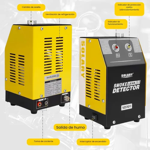 Vista 6 de Solary Detector de fugas de máquina de humo automotriz - probador de diagnóstico de vacío EVAP de 12V DC para sistema de tuberías