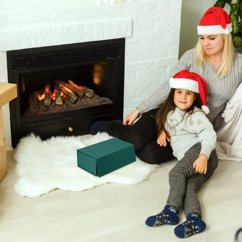 Vista 6 de Caja de regalo verde de 12 x 6 x 4 pulgadas con tapa de cierre magnético, cajas de regalo para regalos, caja de regalo de dama de honor, bonita caja