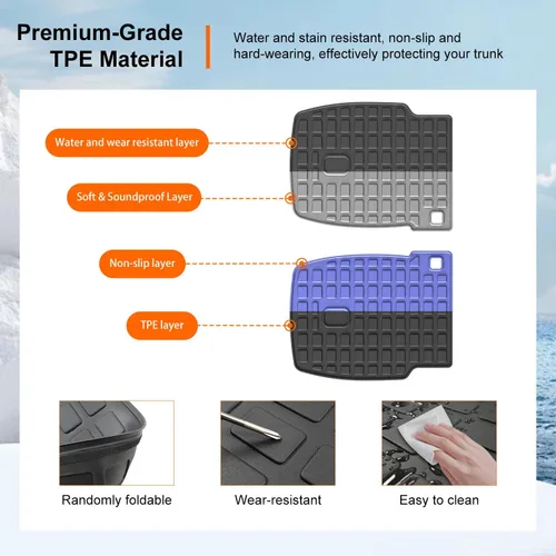 Vista 5 de Powoq Alfombrilla de carga de 7 asientos Compatible con maletero Palisade 2020-2025 Alfombrilla de maletero TPE Forro de maletero Protector