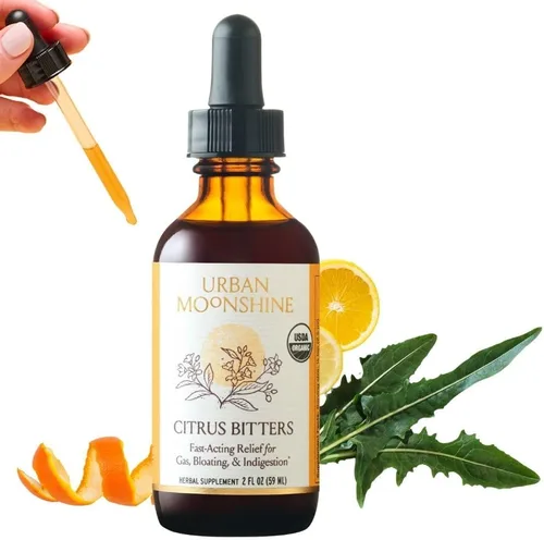 Vista 7 de Urban Moonshine Original Digestive Bitters - Deshinchar - Salud intestinal - Regulación del apetito - Soporte digestivo - Certificado orgánico