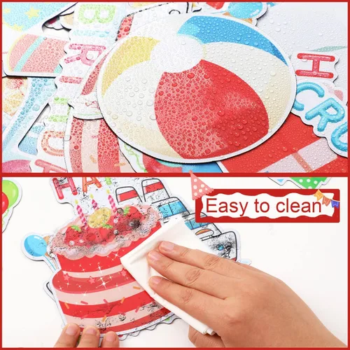 Vista 4 de JULMELON Decoraciones Magnéticas para Puerta de Crucero, 22 piezas Divertidos Imanes Magnéticos Reutilizables de Cumpleaños para Puerta de Camarote