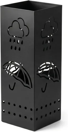 BEWBBAT Soporte para paraguas para entrada, soporte cuadrado de metal negro, organizador de almacenamiento de paraguas con para decoración de hogar,