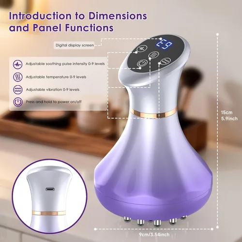 Vista 5 de Masajeador de drenaje linfático, herramienta de masaje anticelulitis para estrías de muslos y vientres y reducción de celulitis, herramientas