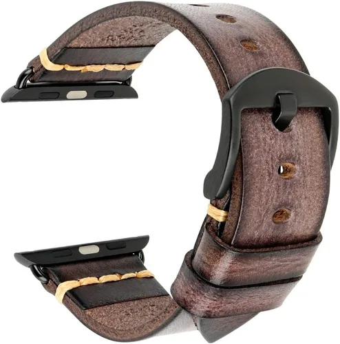 Vista 12 de REZERO Correas de reloj inteligentes compatibles con Apple Watch, correas de reloj de cuero curtido vegetal, correas de reloj de repuesto