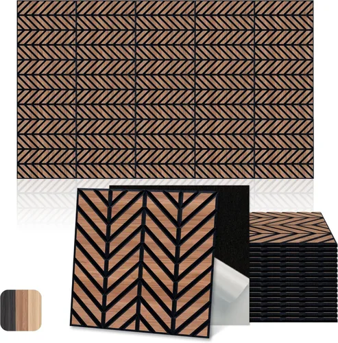 Vista 9 de Mollywell Paneles acústicos hexagonales, nogal S4, 14 x 12 x 0.4 pulgadas, paquete de 12 unidades chapa de madera Paneles de pared de alta