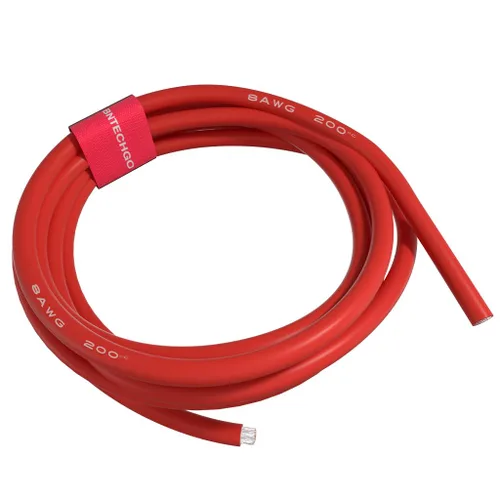 Vista 6 de BNTECHGO Cable de silicona paralelo flexible de calibre 8, 2 conductores, color rojo y negro, alta resistencia, 200 grados C 600 V para cable