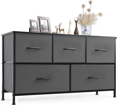 Vista 10 de Sweetcrispy Cómoda, Cómoda Alta para Dormitorio, Organizador de Cómoda con Cajones de Almacenamiento con 10 Cajones, Cómoda con Compartimento