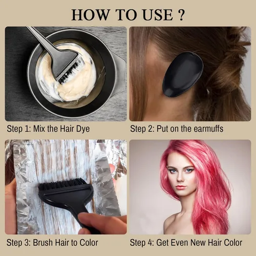 Vista 5 de 1st Choice Juego de cepillo y cuenco de color para teñir el cabello, kit de tazón de mezcla de cepillo de color de cabello, peine de tinte