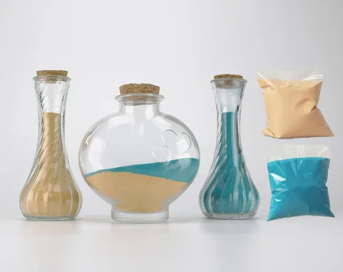 Vista 7 de CHENGXINWENHUA Unity Sand Ceremonia Set para Boda Tarros Decorativos Hecho a Mano (Color J)