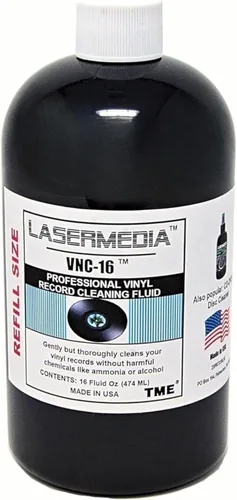 Solución de limpieza de discos de vinilo, fórmula profesional sin residuos, repuesto de 16 onzas para botella de spray VNC-8 fabricada en EE. UU