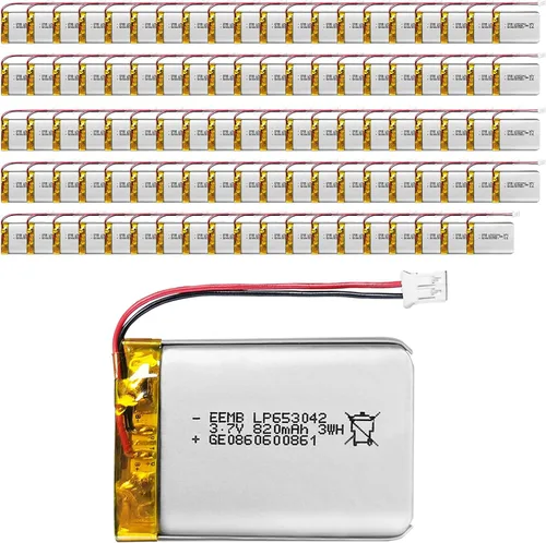 Vista 9 de EEMB Batería de polímero de litio 3.7V 820mAh 653042 Lipo Batería recargable con conector JST de cable para altavoz y dispositivo inalámbrico