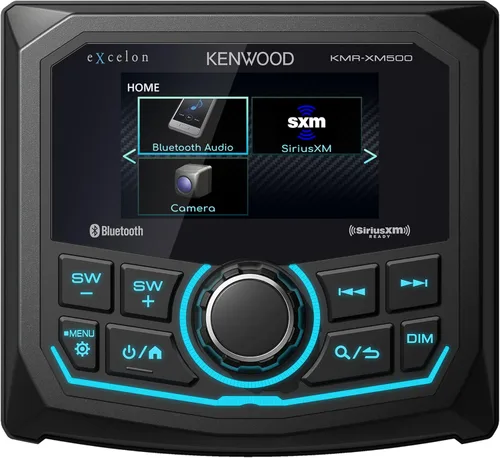 Vista 2 de Kenwood KMR-XM500 eXcelon Marine & Motorsport Receptor de medios digitales impermeable con resistencia a la corrosión y Bluetooth