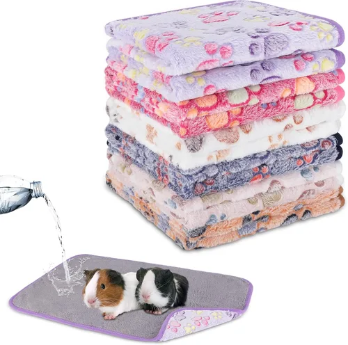 Vista 16 de YUEPET Paquete de 3 mantas impermeables de conejillo de indias, lavables para animales pequeños, forro polar suave para mascotas, cobayas, ropa