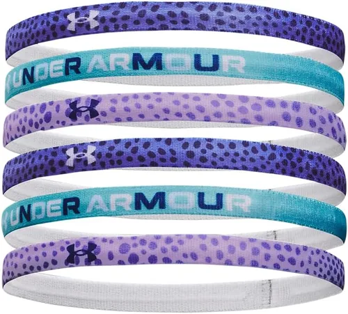 Under Armour Diademas gráficas para niñas, paquete de 6 unidades, (495) azul bajaazul glaciarmorado nebulosa, talla única