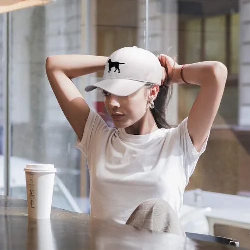 Vista 5 de Cierre negro de encargo de la correa del bordado del laboratorio del Labrador Retriever de la gorra