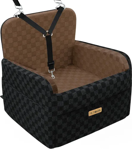 Vista 10 de PETICON Asiento de coche impermeable para perros pequeños y medianos Marrón