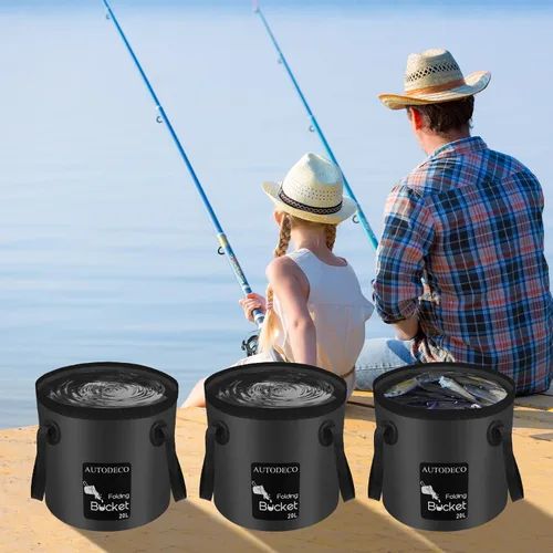 Vista 5 de AUTODECO Cubo plegable Contenedor de 5 galones Cubo de agua plegable Lavabo portátil