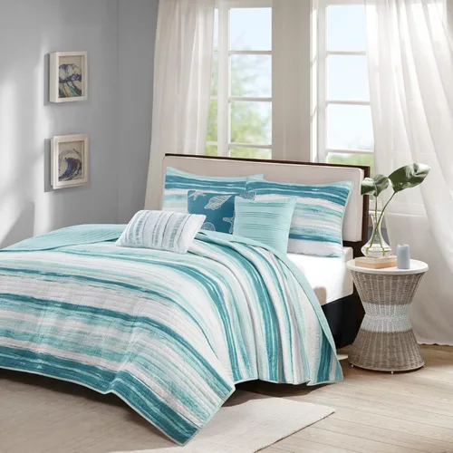 Vista 14 de Madison Park Set de Edredón Cottage con Diseño Costero, Estampado de Estrella de Mar - Cubrecama Ligero para Todas las Estaciones, Fundas, Almohada