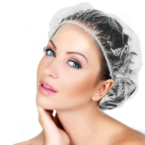 Gorros de ducha desechables, 100 unidades, multiusos, gruesos, elásticos, impermeables, transparentes, para el baño, ducha, spa, uso doméstico,
