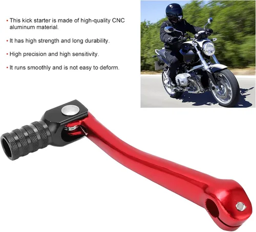 Vista 2 de Qiilu Kick Starter - Palanca de arranque para motocicleta, pedal de arranque para motocross, sensible, CNC, aluminio, universal, accesorio para moto