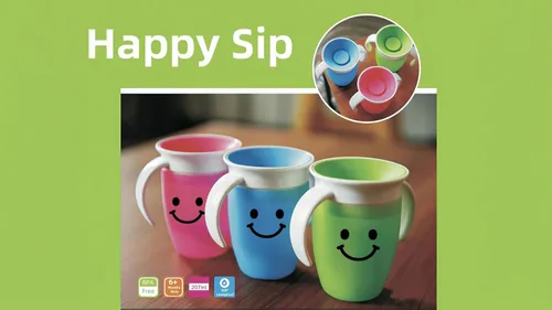 Vista 6 de HappySip Silicone Toddler Training Cups with Lids and Straws, BPA-Free, Leakproof, 3-Pack