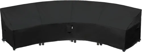 Vista 54 de Funda modular resistente para exteriores, 104 x 83 pulgadas, protector de sofá modular 600D impermeable para patio, fundas en forma de L, Caqui