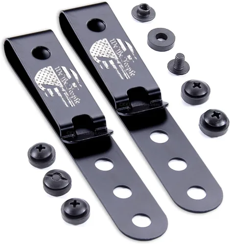 Vista 17 de HolsterSmith - Clip universal de metal para cinturón para hacer fundas, modelo 5, (3 agujeros), color negro táctico