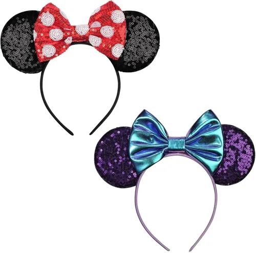 Vista 39 de FANYITY Orejas de ratón, diadema de lentejuelas con orejas de ratón para niños, niñas y mujeres (TW)