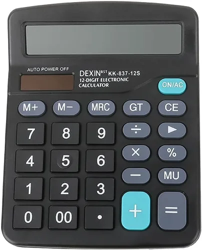 Calculadora Calculadora de oficina de 12 dígitos con pantalla LCD grande, energía solar dual y batería Calculadora de botón grande Oficina