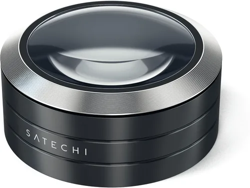 Satechi ReadMate - Lupa LED de escritorio con aumento de hasta 5 veces - Funda de transporte incluida (negro)