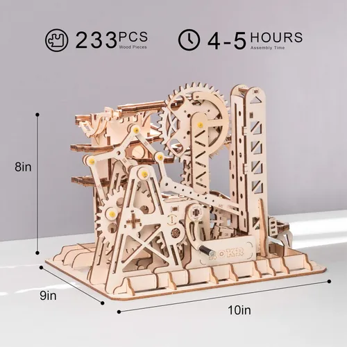 Vista 6 de ROKR Marble Run - Rompecabezas de madera en 3D, kits de construcción de modelos para adultos - Proyecto educativo desafío mental, manualidades DIY