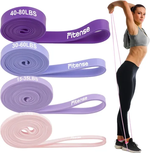 Vista 10 de Fitense Resistance Bands Set - Pull Up Bands for Men Women, Exercise Bands Resistance with Door Anchor, Training Poster & Pouch for Body Stretching