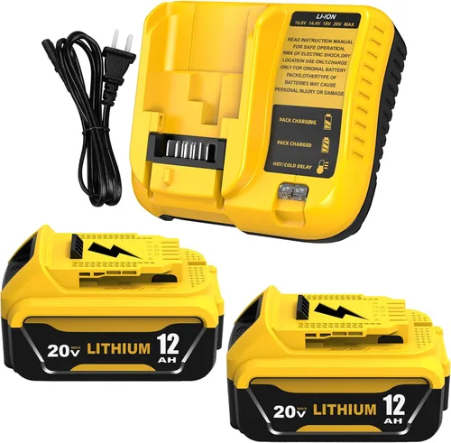Vista 8 de 2 paquetes de 12000mAh DCB208 batería de repuesto para batería Dewalt 20V Yellow
