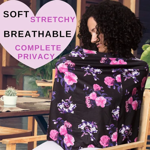 Vista 3 de Fundas de asiento de automóvil 4 en 1 para bebés y niñas, cubierta de lactancia, toldo de asiento de automóvil, bufanda suave y elástica, el mejor